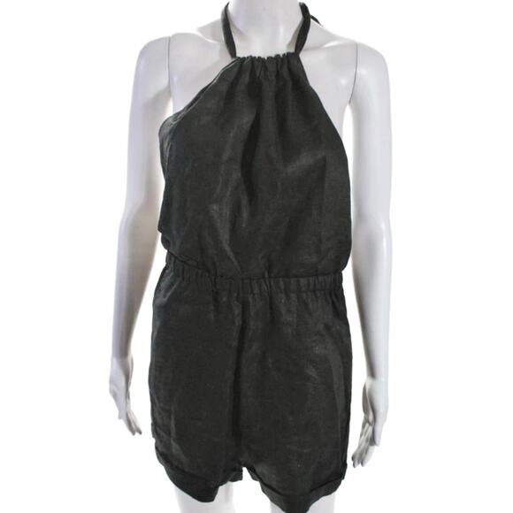 SIR the label Kai Black Halter 100% Linen Halter Romper Playsuit 1 S $240 - Picture 4 of 10